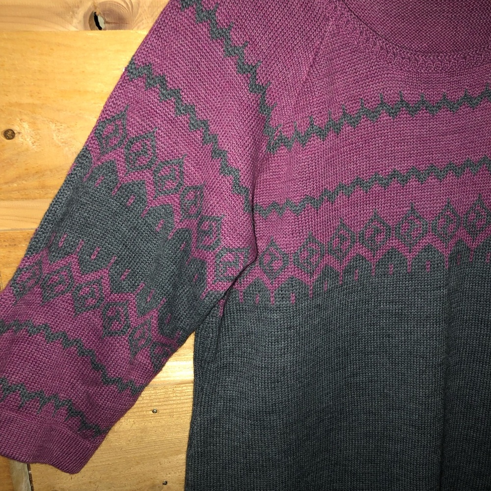 The Limited sweater dress purple / gray wool blend size XL plus size 3/4 sleeve - Picture 3 of 7